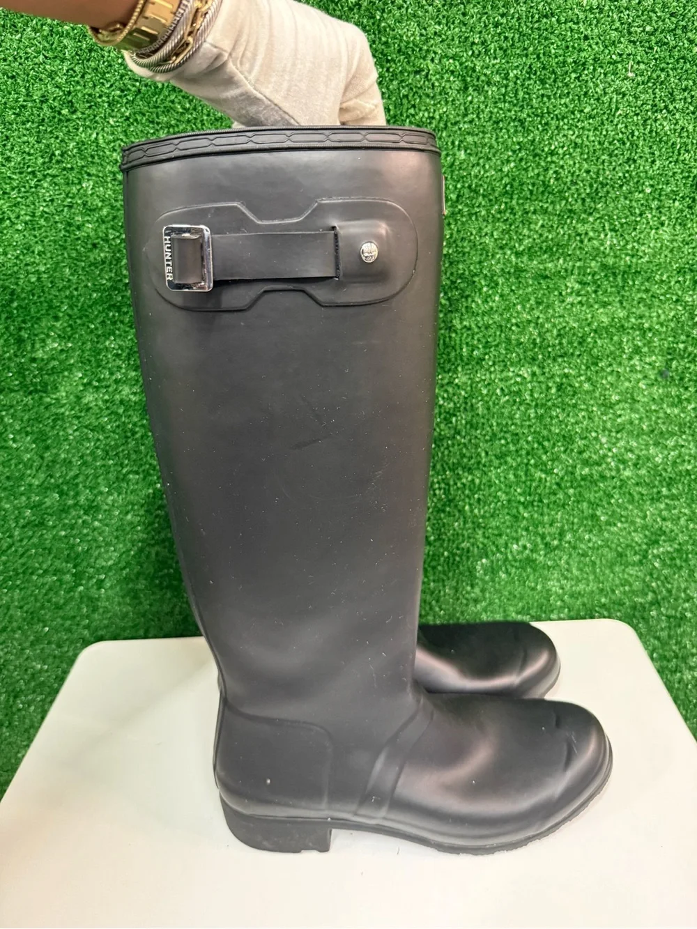 Hunter tall black boots size 9